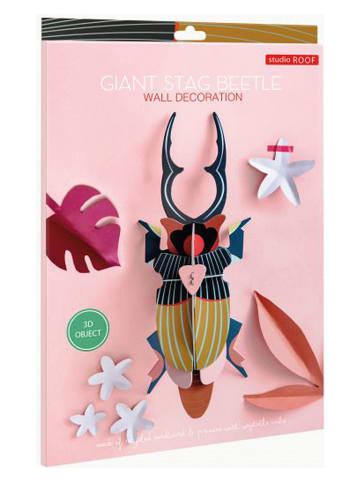 Studio ROOF 3D-Wanddekoration ''Stag Beetle'' in Bunt - (B)14 x (H)37 x (T)8 cm