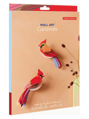 Studio ROOF 3D-Wanddekoration ''Cardinals'' in Rot - (B)16,5 x (H)5,5 x (T)4,5 cm