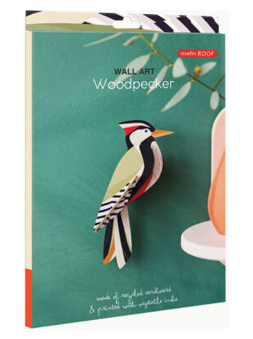 Studio ROOF 3D-Wanddekoration ''Woodpecher'' in Bunt - (B)20,5 x (H)8 x (T)5,5 cm