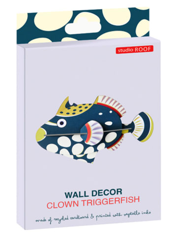 Studio ROOF 3D-wanddecoratie ''Clow. Triggerf.'' donkerblauw - (B)15,2 x (H)9,7 x (D)5 cm