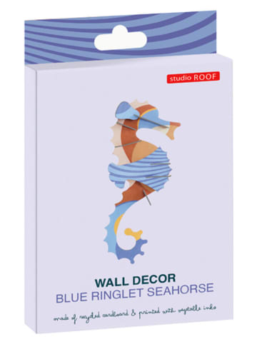 Studio ROOF 3D-Wanddekoration ''Ringlet Seahorse'' in Blau - (B)7 x (H)19 x (T)3,5 cm