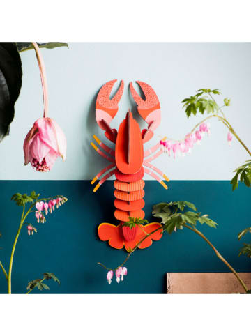 Studio ROOF Dekoracja ścienna 3D "Lobster" w kolorze pomarańczowym - 17 x 39 x 10 cm