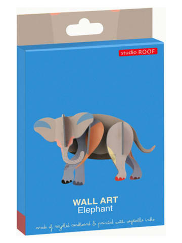 Studio ROOF Dekoracja ścienna 3D "Elephant" w kolorze szarym - 14,5 x 8 x 5 cm