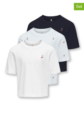 KIDS ONLY 3er-Set: Shirts "Rex" in Weiß/ Schwarz