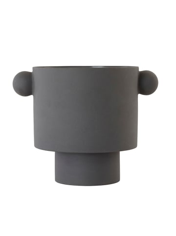 OYOY living design Blumentopf "Inka Kana" in Grau - (H)23 x Ø 30 cm