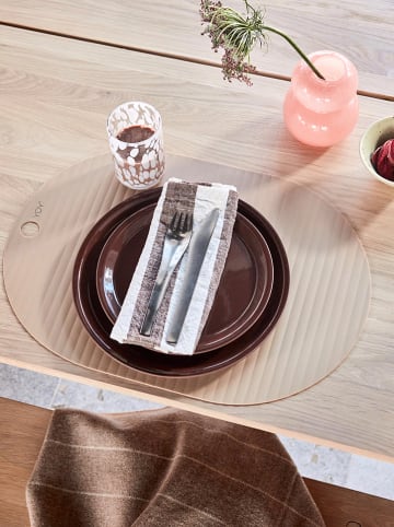 OYOY 2-delige set: dessertborden "Yuka" bruin - Ø 22 cm