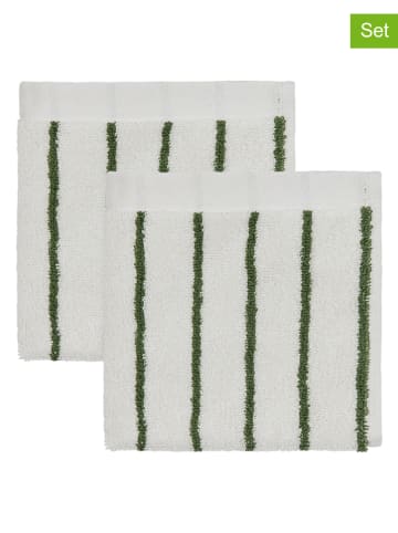 OYOY 2er-Set: Waschlappen "Raita" in Weiß - (L)30 x (B)30 cm