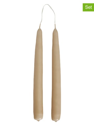 OYOY living design 2er-Set: Kerzen "Fukai" in Hellbraun