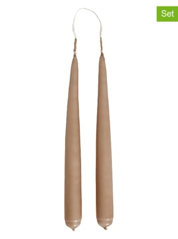 OYOY living design 2er-Set: Kerzen "Fukai" in Hellbraun