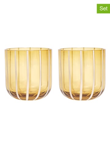 OYOY living design 2er-Set: Glas "Mizu" in Gelb - 200 ml