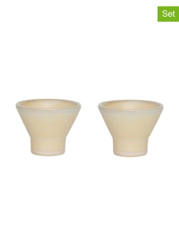 OYOY living design 2er-Set: Eierbecher "Yuka" in Beige - (H)4 x Ø5 cm