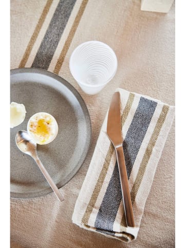 OYOY living design 2-delige set: theedoeken "Linu" beige/zwart/kaki - (L)45 x (B)45 cm