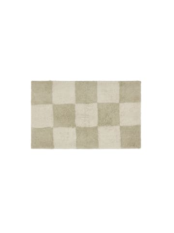 OYOY living design Baumwoll-Teppich ''Chess'' in Creme/ Beige - (L)80 x (B)48 cm
