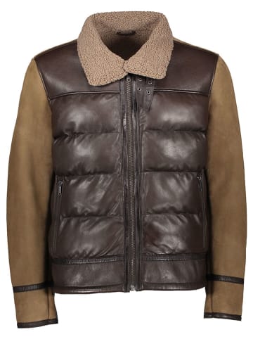 Bugatti Lederjacke in Braun/ Hellbraun