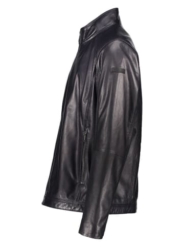 Bugatti Leren jas donkerblauw