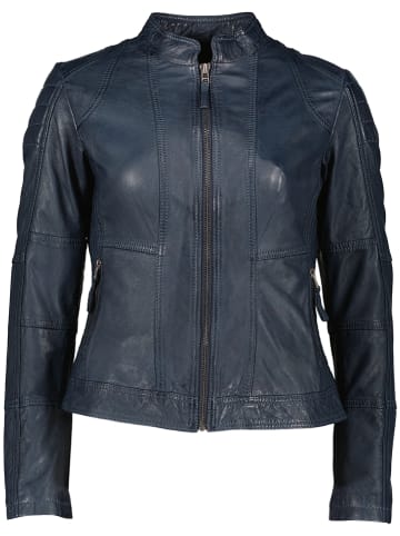 7eleven Skórzana kurtka "Begona" w kolorze granatowym