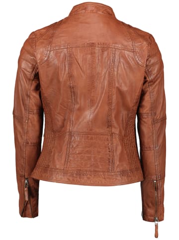 7eleven Skórzana kurtka "Begona" w kolorze jasnobrązowym