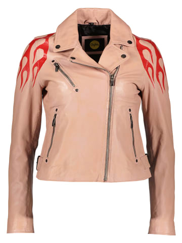 Buffalo Skórzana kurtka w kolorze jasnoróżowo-czerwonym