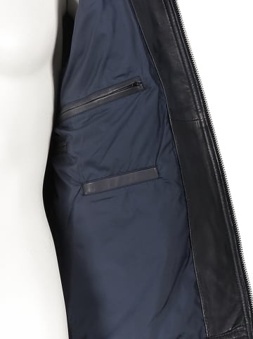 Bugatti Leren jas donkerblauw