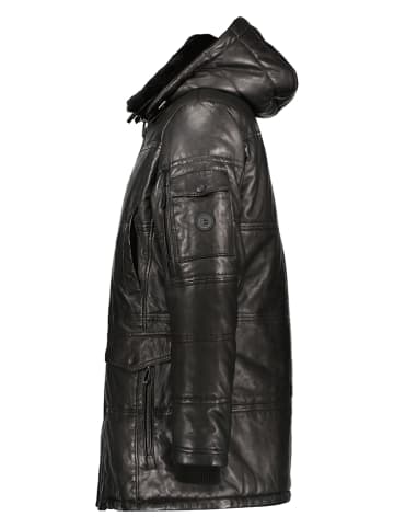 Bugatti Leren mantel zwart