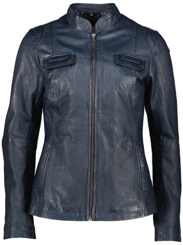 7eleven Leren jas "Flaviana" donkerblauw