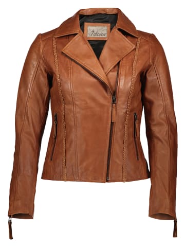 7eleven Skórzana kurtka "Jilly" w kolorze karmelowym