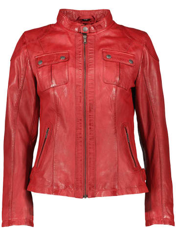 7eleven Skórzana kurtka "Natia" w kolorze czerwonym