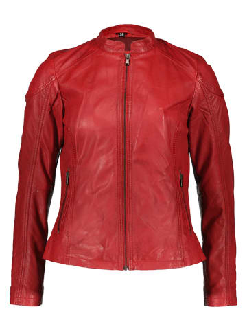 7eleven Skórzana kurtka "Rebecca" w kolorze czerwonym