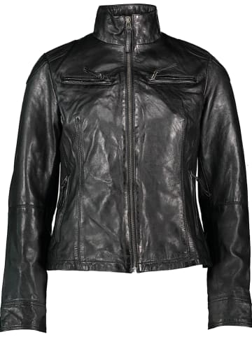 7eleven Skórzana kurtka "Sevia" w kolorze czarnym