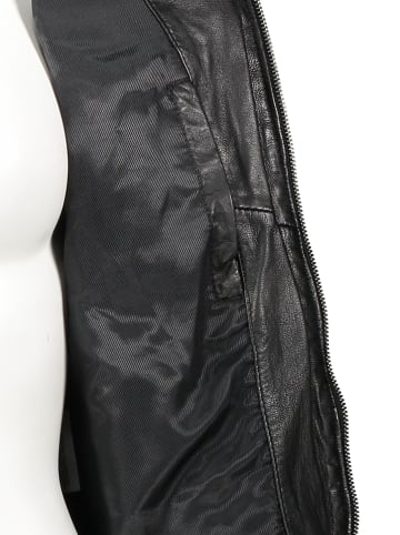 7eleven Skórzana kurtka "Sevia" w kolorze czarnym