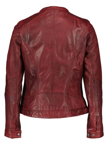 7eleven Skórzana kurtka "Vinona" w kolorze bordowym