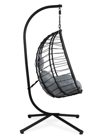 Lifa Living Fotel ogrodowy w kolorze czarnym - 95 x 95 x 195 cm