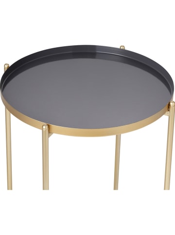 Lifa Living Bijzettafel "Ella" goudkleurig/grijs - (H)47,5 x Ø 38 cm