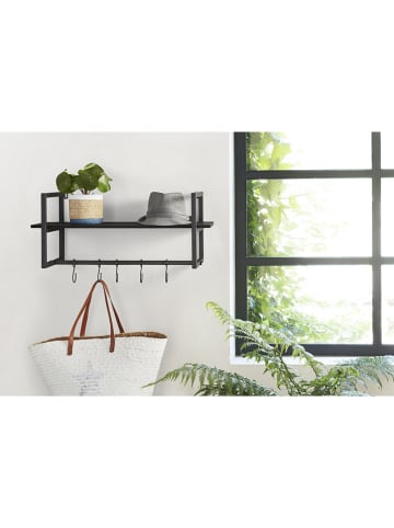 Lifa Living Wandgarderobe "Victor" in Schwarz - (B)70 x (H)29 x (T)28 cm