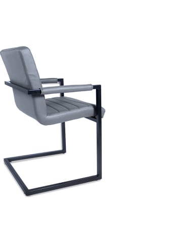 Lifa Living 2er-Set: Freischwinger "Adelaide" in Grau - (B)45 x (H)84 x (T)54 cm