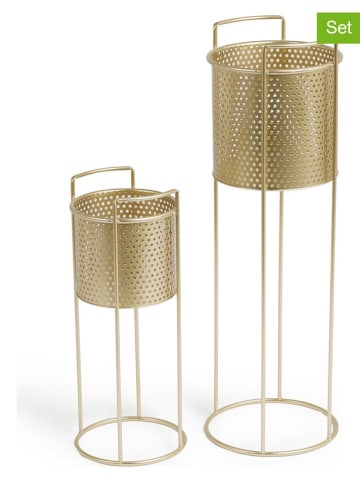 Lifa Living 2er-Set : Pflanzenständer ''Nora'' in Gold