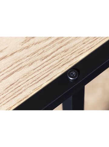 Lifa Living Regal "Saint Tropez" in Schwarz/ Natur - (B)82 x (H)175 x (T)34 cm