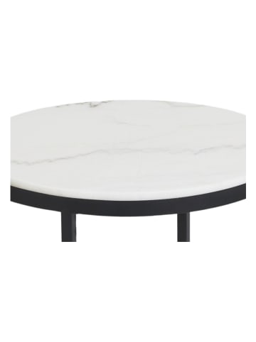 Lifa Living Stolik "Julien" w kolorze czarno-białym - wys. 50 x Ø 40 cm