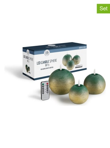 Lifa Living Świece LED (3 szt.) w kolorze zielono-żółtym