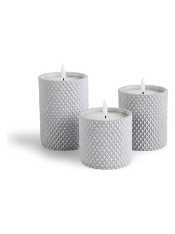 Lifa Living 3-delige set: ledkaarsen lichtgrijs
