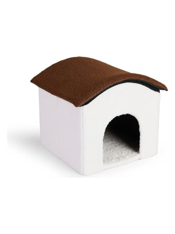 Lifa Living Domek w kolorze biało-brązowym dla zwierząt - 38 x 36 x 39 cm