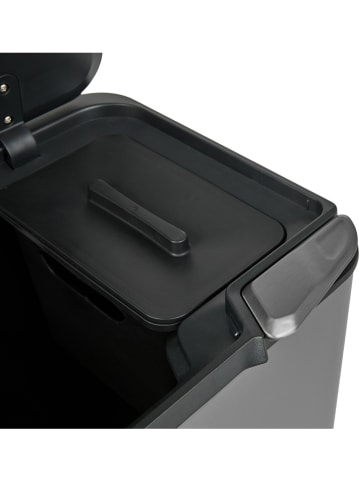 Lifa Living Kosz w kolorze szaro-czarnym na śmieci - 48 x 54,5 x 38 cm