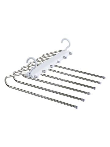 Lifa Living 2er-Set: Kleiderbügel in Weiß/ Silber- (B)34 x (H)26 x (T)3 cm