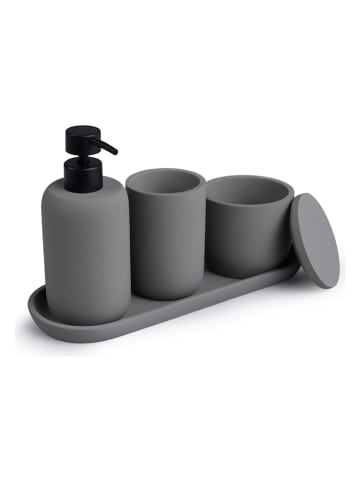 Lifa Living 4tlg. Badaccessoires-Set "Luxe" in Grau