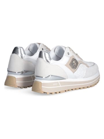 Liu Jo Skórzane sneakersy w kolorze biało-beżowym