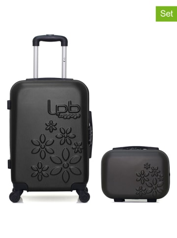 Les P´tites Bombes 2tlg. Set: Hardcase-Trolley und Beautycase "Eleonor" in Schwarz
