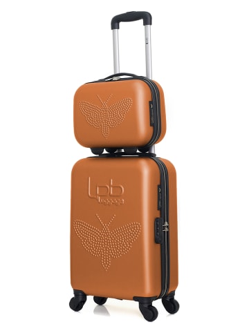 Les P´tites Bombes 2tlg. Set: Hardcase-Trolley und Beautycase "Francette-H" in Orange
