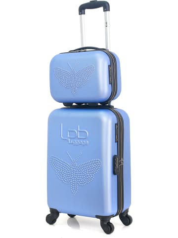 Les P´tites Bombes 2-delige set: hardcase-trolley en beautycase "Francette-H" blauw