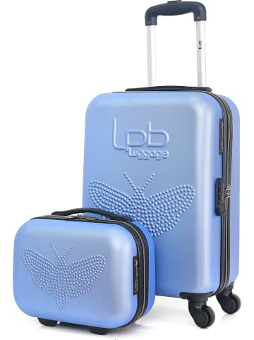 Les P´tites Bombes 2tlg. Set: Hardcase-Trolley und Beautycase "Francette-H" in Blau