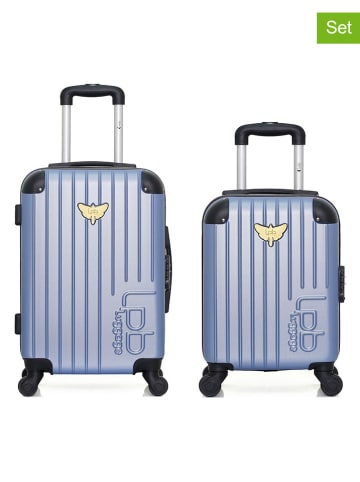 Les P´tites Bombes 2-delige hardcase-trolleyset lichtblauw